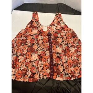 American Rag Cie Flowy Floral Lace Babydoll Women's Top -Size L -Y2K-Boho-Hippie